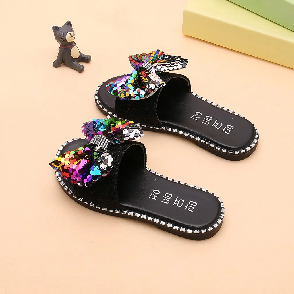 Детские летние тапочки для маленьких девочек; блестящий башмачок принцессы со стразами; обувь сандальи Zapatillas para bebes# y2
