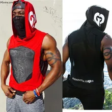 Maoxzon, мужские сетчатые свободные майки с капюшоном для фитнеса, Летние повседневные майки для бега, свободные толстовки без рукавов, рубашки