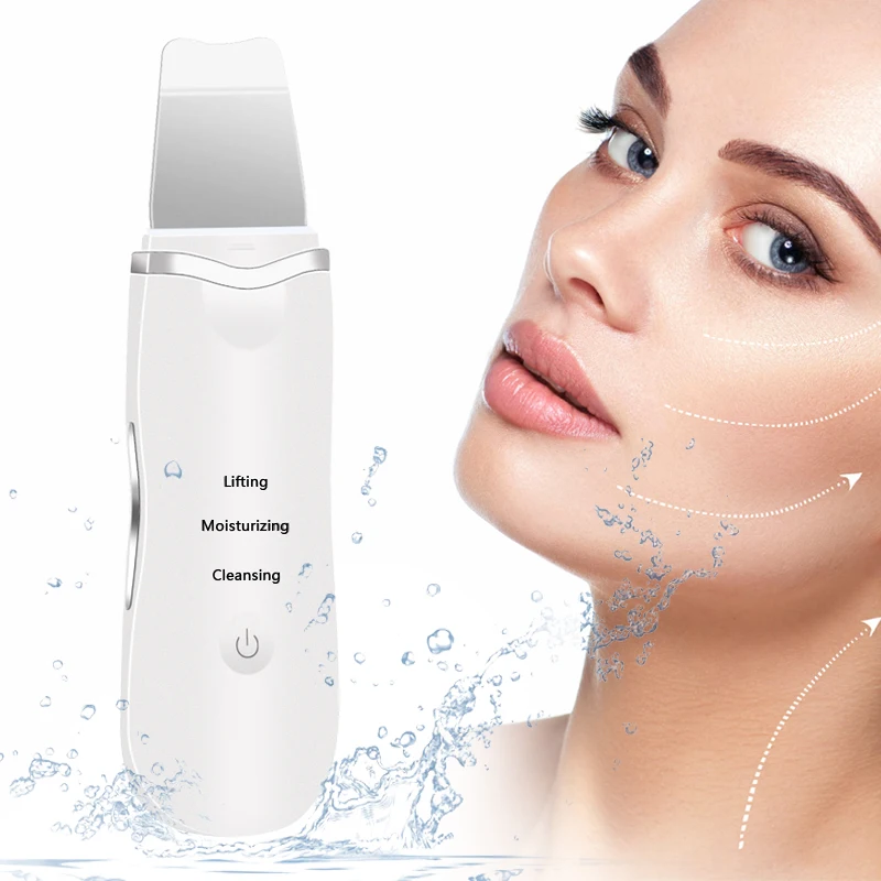 Ultrasonic Ultrasonic Scrubber Skin Spatula Peeling Shovel Facial Pore Cleaner Blackhead Remover Fa