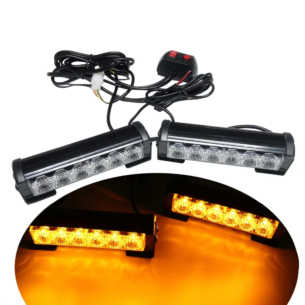 

HEHEMM 2 X 6 LED Strobe Warning Light Flashing Lamp Traffic Car Safety Caution Super Bright