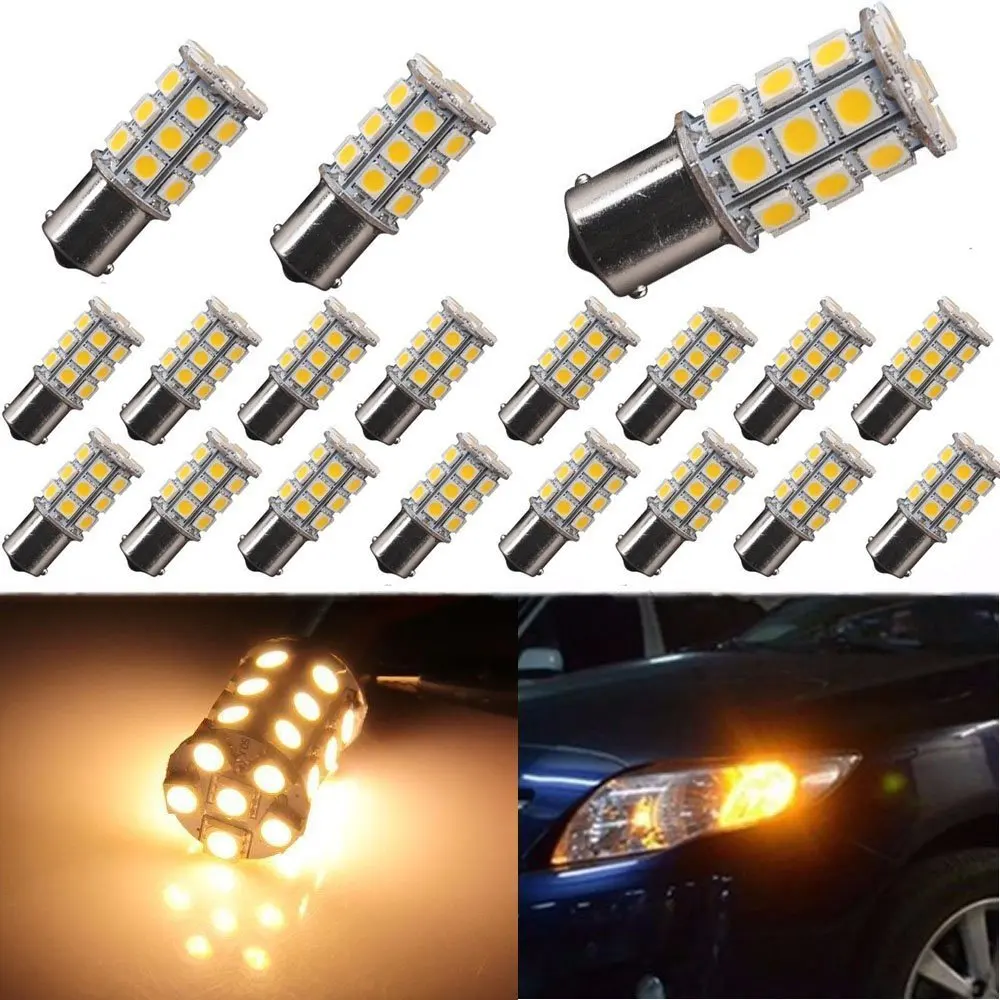 

1/2pcs Car Led Bulb Canbus BA15S 1156 1141 1003 27smd P21W Parking Light Lamp Turn Signal Brake Stop Reverse Light Running Light