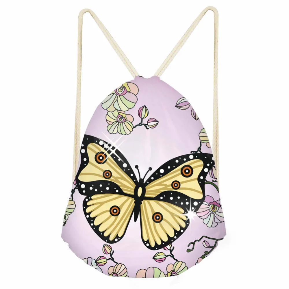 ThiK Fashion Drawstring Bag 3D Printing Butterfly Mochila Feminina Drawstring Backpack Women daily Casual Girl s