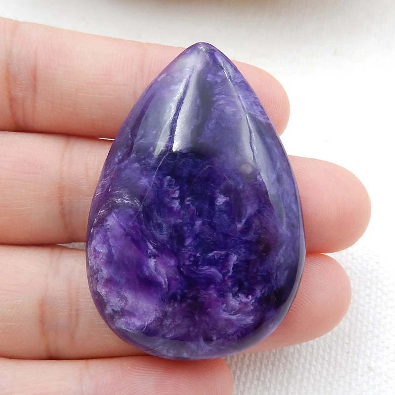 

Semiprecious stone jewelry wholesale gemstone,Natural Charoite diy necklace pendants Cabochon,43x29x7mm,14.1g