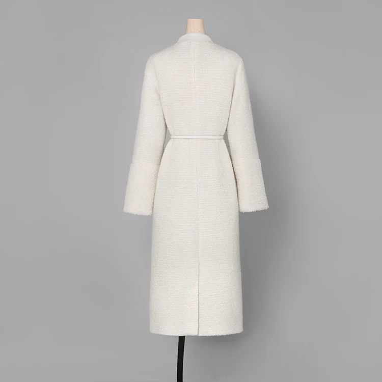 Mince White 11 Arc Laine Casual Et De Cravate Nouvelle Élégant Femmes Manteau Cachemire 11 Automne Piste D'hiver Col Mode 2018 Longue HwBxnRCq