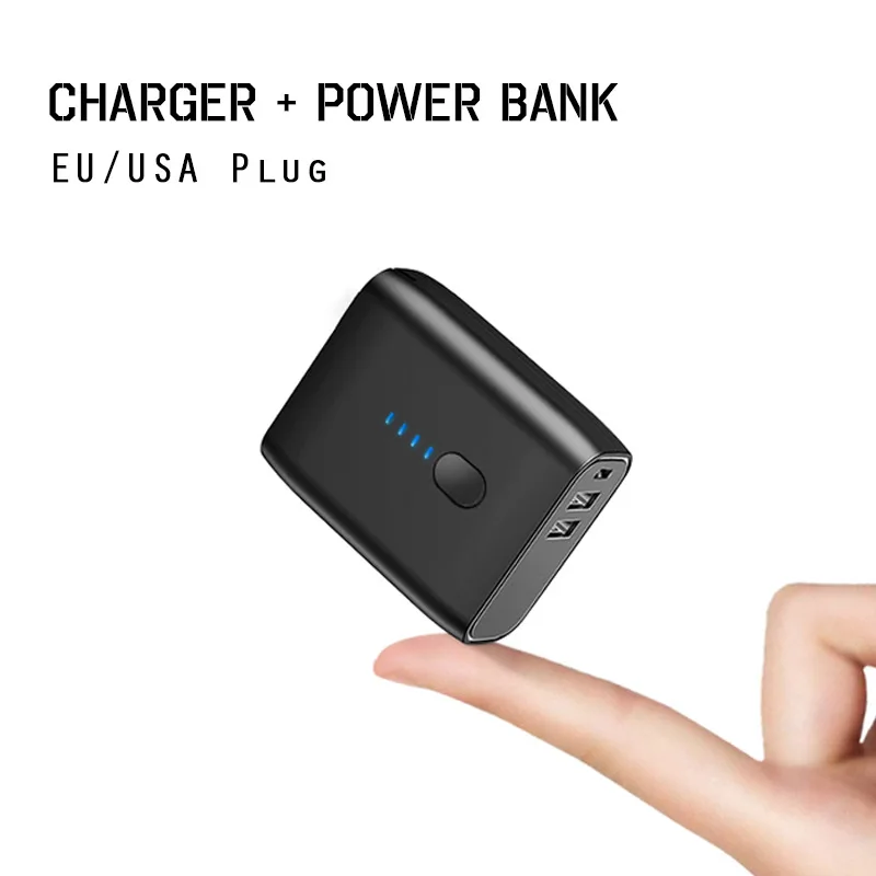 2 в 1 складной внешний аккумулятор с мя USB портами 5000 мАч|Зарядные устройства| |