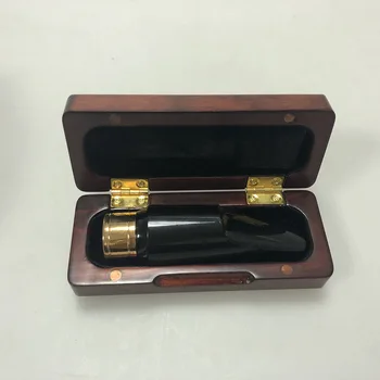 

Alto Saxophone Sax Mouthpiece Black Gold ABS flute with A high-end mahogany box Head Metal Neck Woodwind Instrument Accessories