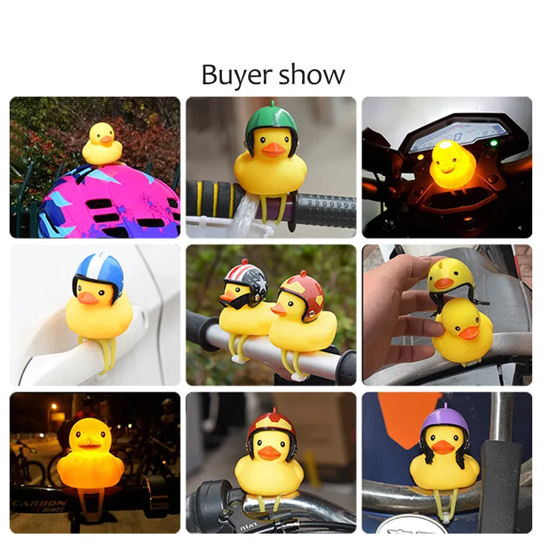 Top Funy Animal Bicycle Light Cartoon Little Yellow Duck Helmet Head Light Shining Duck Bicycle Bells Handlebar Bicycle Accessories 5