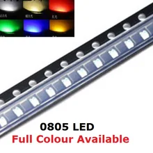 100 шт. 0805 SMD светодиодный бисер фиолетовый красный желтый зеленый Белый Синий Оранжевый теплый белый светодиод высокое качество яркий