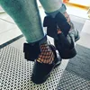 Chaussettes noires en résille à nœud papillon pour femmes, Streetwear Chic, Harajuku, respirantes, Sexy, filet en maille ajouré ► Photo 3/6