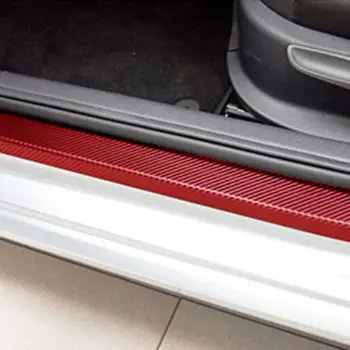 

Front/Rear Sill Stickers Set 4pcs Carbon Fiber Anti-skid Decal Durable