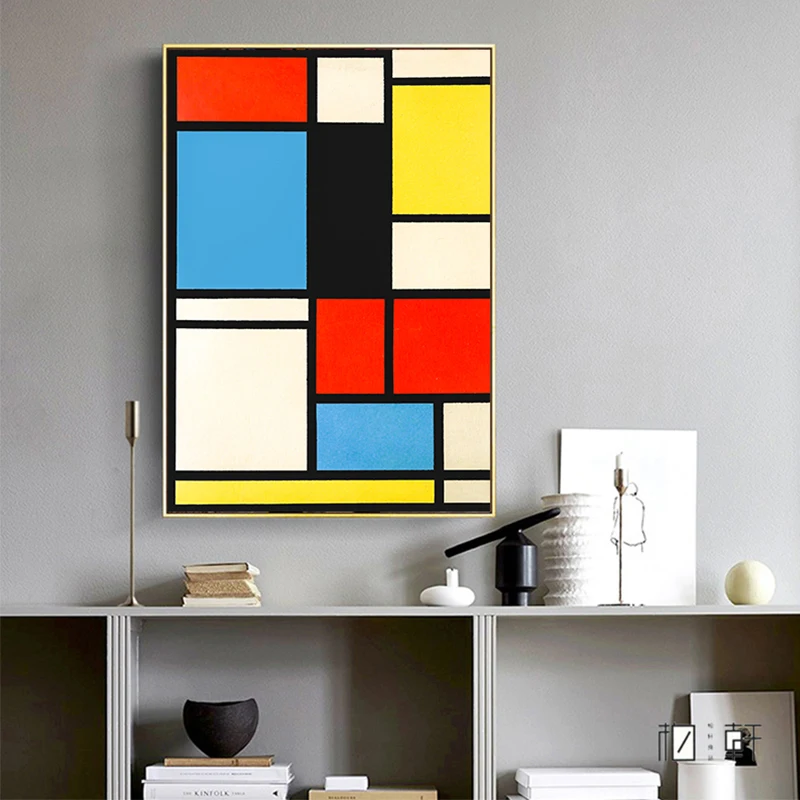 Piet Cornelies Mondrian классическое искусство Геометрическая линия красный синий желтый