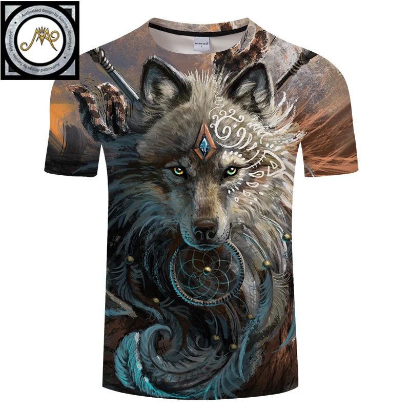 Wolf Warrior por SunimaArt 3D camisetas para Hombre Nuevo diseño Drop Ship Tops camisetas de manga corta Camiseta de verano Animal