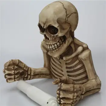 

Scary Halloween Decorations Skeleton Skulls Decorative Pendant Toilet Paper Holder Bathroom Decor Wall Hanger
