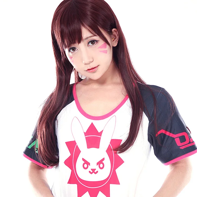 

Game DVA Cute Rabbit T-shirt D.Va Summer T-shirt Tee T Shirt Cosplay Costume Short Sleeve Unisex Casual Tees Clothing