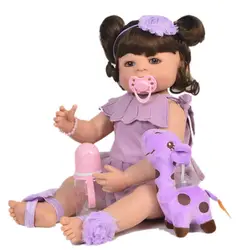 55 см полный силиконовый корпус bebe Кукла реборн игрушка для девочки виниловая новорожденная Принцесса Девочка Младенцы Купание игрушка