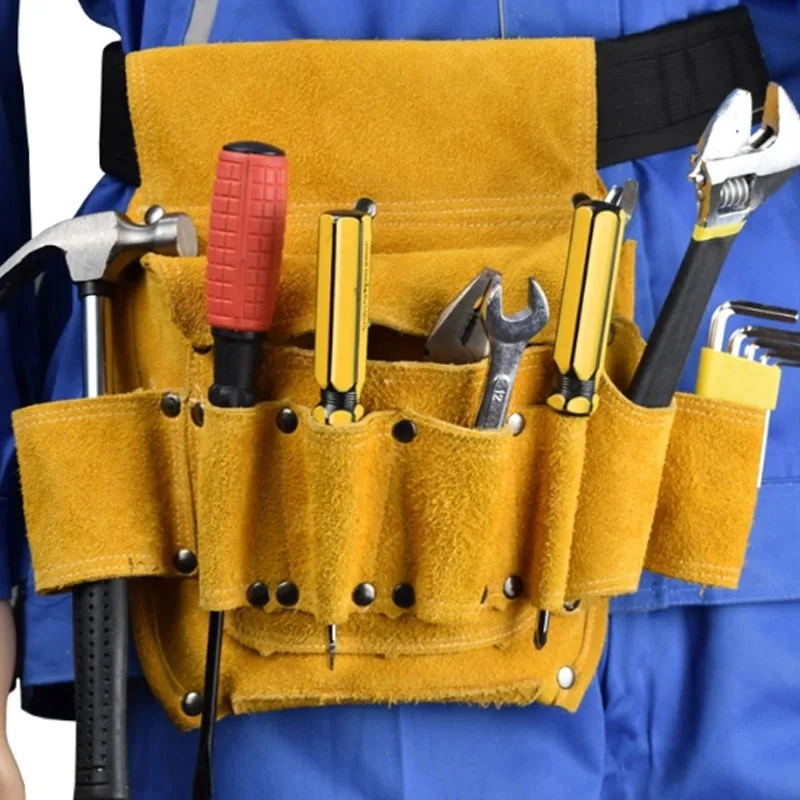 New Electrician Waist Tool Belt Pouch Bag Screwdriver Kit Repair Tool  Holder Leather - AliExpress