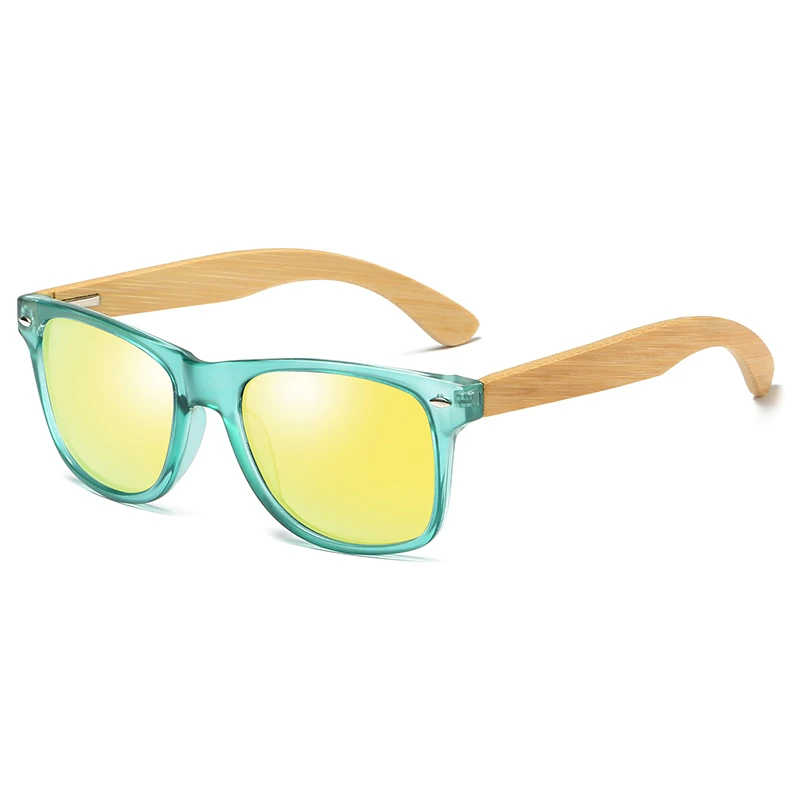 EZREAL солнечные очки с поляризованной древесиной мужские бамбуковая дужка солнцезащитные очки для женщин фирменный дизайн спортивные очки Золотые Зеркальные Солнцезащитные очки - Цвет линз: 2