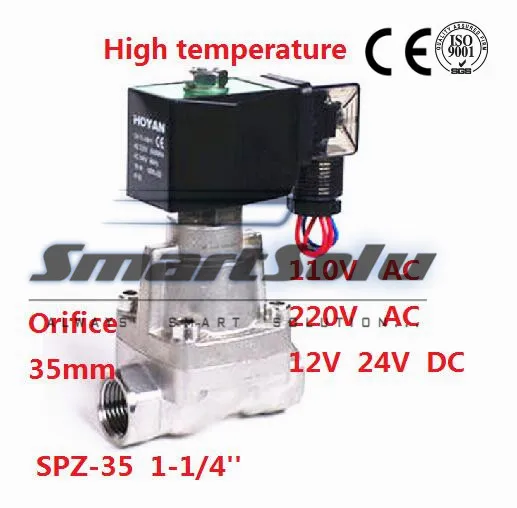 

Free shipping SS304 Pilot Piston Normally Closed 220V AC Two Way Solenoid Valve for Air Liquid Steam1-1/4