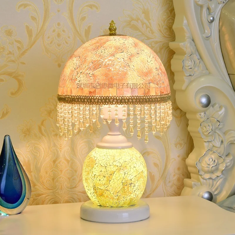 European Glass Table Lamps Stained Glass Lamp For Bedside Study