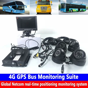 

4-channel monitoring SD card host coaxial HD 960P pixel 4G GPS bus monitoring kit sanitation truck / school bus / big truck