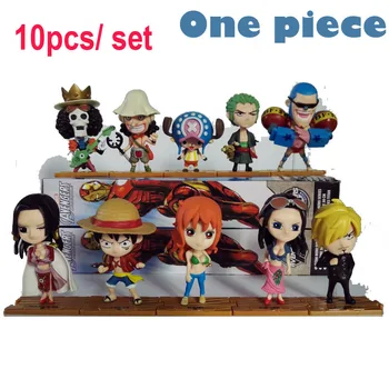 

One Piece 10pcs/set 68S Anime Luffy Zoro Sanji Nami Chopper Combination Movie Figure Action Model PVC Colletion Decoration Toy