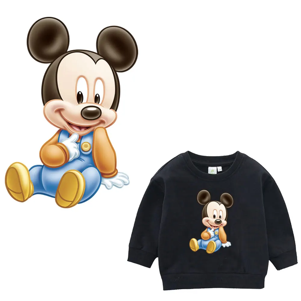 

cute mickey mouse iron on patches for clothing diy kid men animal heat transfer on clothes logo American movie costume sticker