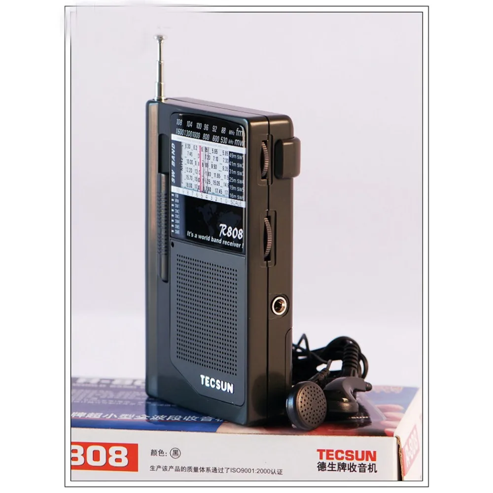 Мини TECSUN R-808 радио FM/MW/SW радио многополосный приемник+ наушники Y4141A R808 цифровой приемник Прямая поставка