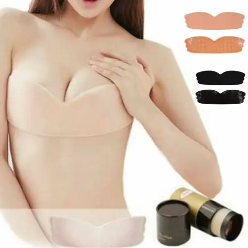 Women Breast Push Adhesive Push Boob Lift Nipple Cover Pasties Bra Invisible Silicone Bralette Strapless Breast Lift Tape