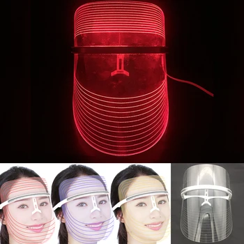 

3 Color LED Facial Mask USB Beauty Instrument Phototherapy Red Blue Yellow Light Shrink Pores Rejuvenate Skin Care Tool