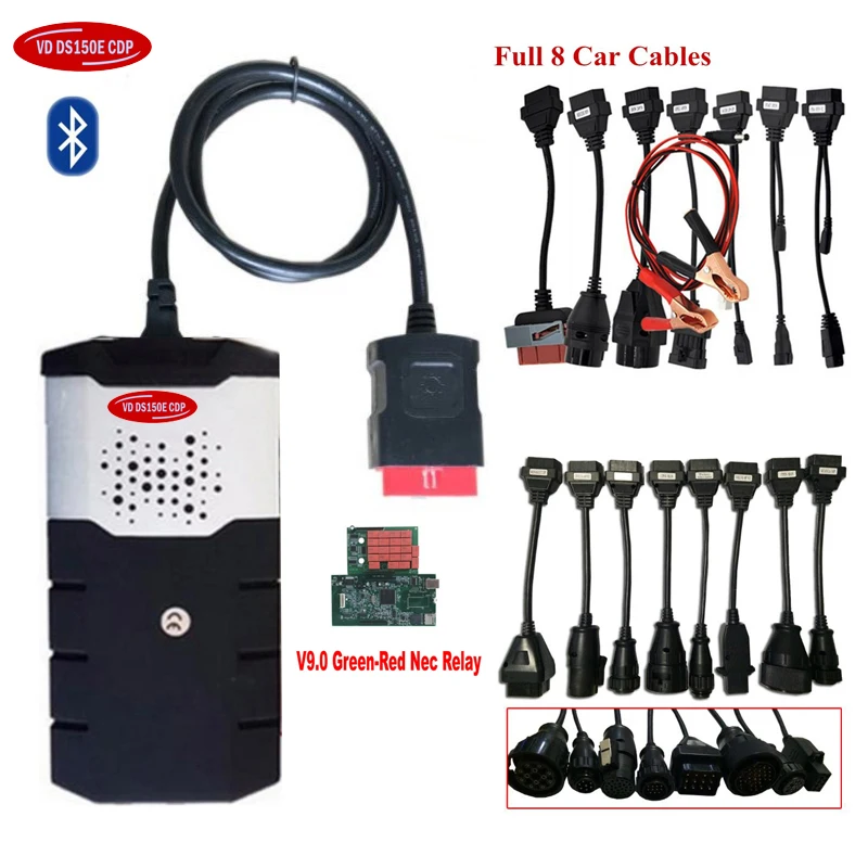 جديد v9.0 مجلس vd ds 150e cdp مع بلوتوث 2016. r0/2015. r3 OBD2 أداة الماسح الضوئي ل delphis + كامل 8 سيارة/شاحنة الكابلات. جديد v9.0 مجلس vd ds 150e cdp مع بلوتوث 2016. r0/2015. r3 OBD2 أداة الماسح الضوئي ل delphis + كامل 8 سيارة/شاحنة الكابلات.