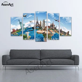 

Wall Art Canvas Print Picture Travel World Memories Modern Landscape Painting Home Decor Living Room Bedroom Unframed