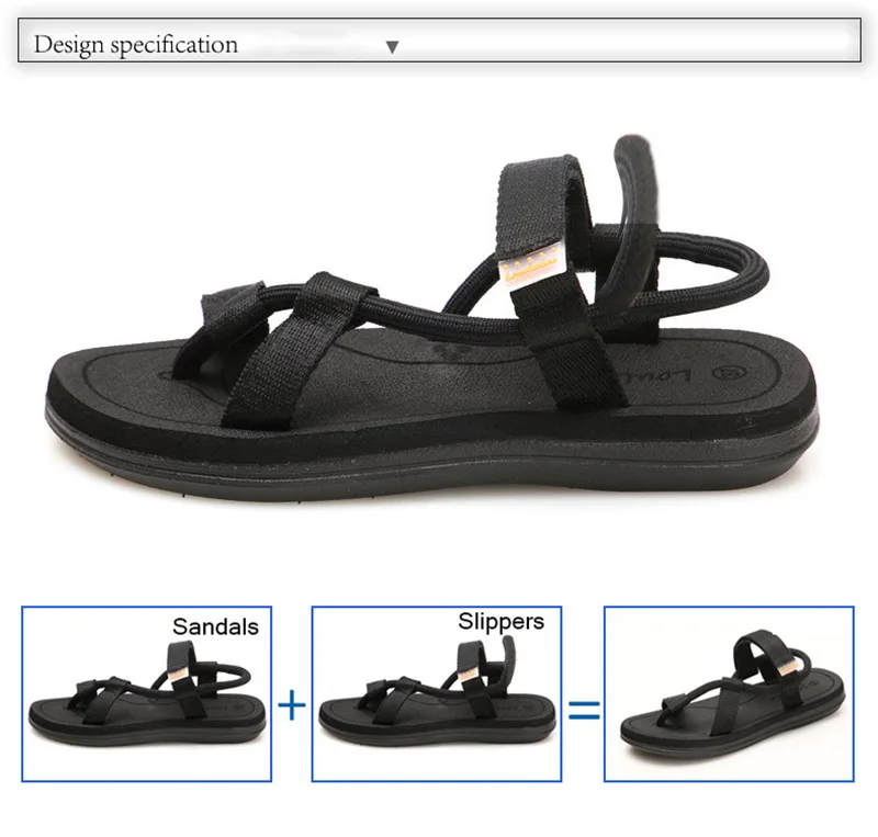 LOULUEN Brand Men's Sandals Summer Boy Sandals Vietnamese Sandals Outdoor Couples Personality Tide Beach Flip-Flops Men Slippers (8)