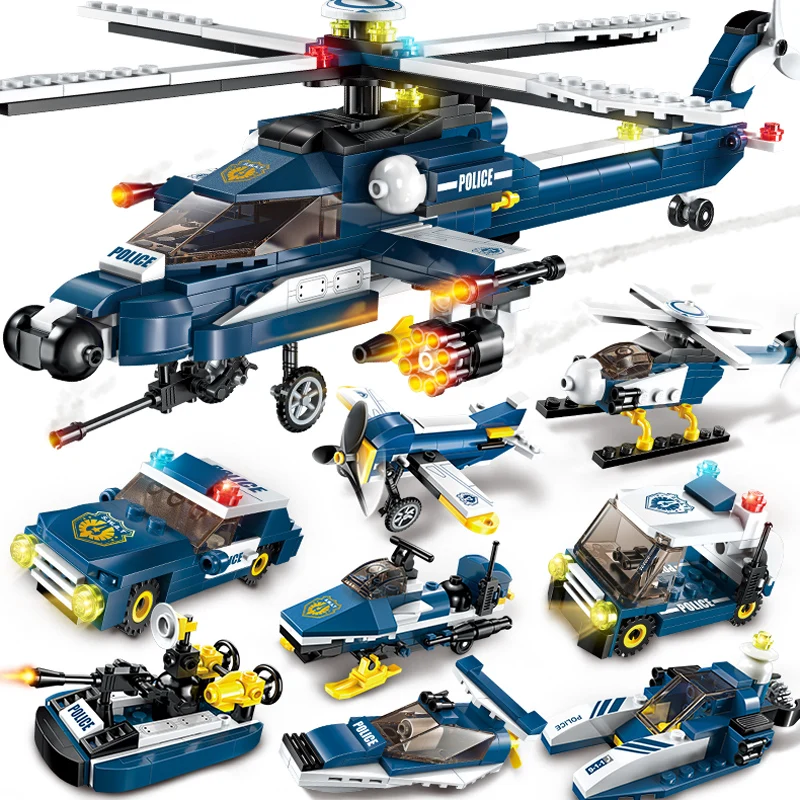 

Eight In One Assembling Blocks Plane Car Models City Military Series Creative and Fun Toys Best Gift for Children A165