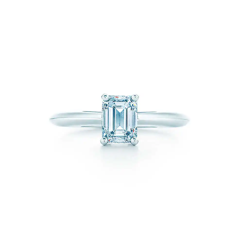 

1 Carat Pure 585 Gold Emerald Cut Indigenous Synthetic Diamonds Women Anniversary Ring Simple Life Style Women Gold Jewelry