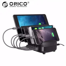 ORICO 5 Ports USB Charger Station Dock with Holder 40W 5V2.4A*5 USB Charging for Smart Phone Tablet PC Apply for Home Public
