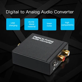 

Digital to Analog Audio Converter - Toslink and SPDIF/Coaxial Inputs to Analog RCA L/R AUX 3.5mm Jack Support Headphone Outputs