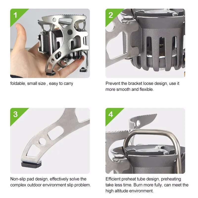 Газовая плита двойного назначения для кемпинга, газовая горелка, плита для пикника, Походное оборудование, Бутан, BRS-8