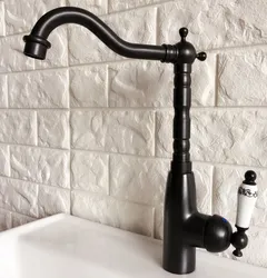 Swivel Spout Water Tap Oil Rubbed Black Bronze Single Handle Single Hole Kitchen Sink & Bathroom Faucet Basin Mixer Tap anf372