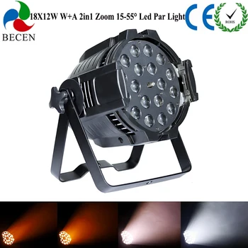 

Stage Light 18x12W W+A 2in1 LED Par Light 15- 55 degree No flicker with Powercon for DJ Disco Christmas Party Stage Lighting