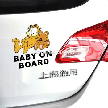 

10x Newest Design Funny Car Sticker Cartoon Garfield Bady on Board for Tesla Ford Mazda Toyota Volkswagen Honda Hyundai Kia Lada