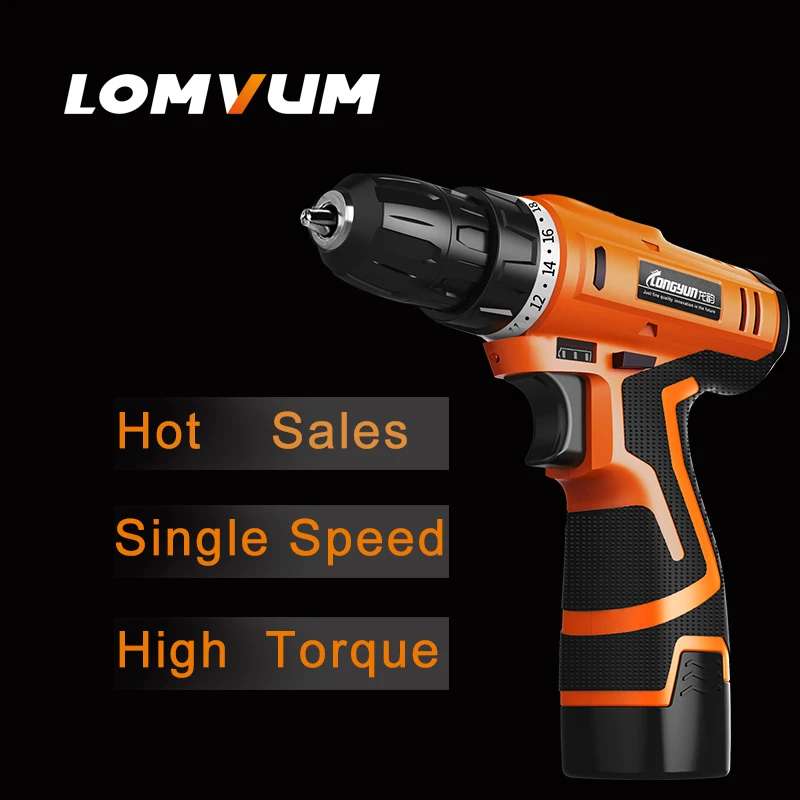 LOMVUM Hot Sale Electric Screwdriver Multifunction Lithium Battery Electric Drill WaterProof Rechargeable Mini Cordless Drill.