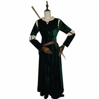 

2017 High Quality Brave Film Merida Dress Cosplay Princess Merida Costume No Arrow
