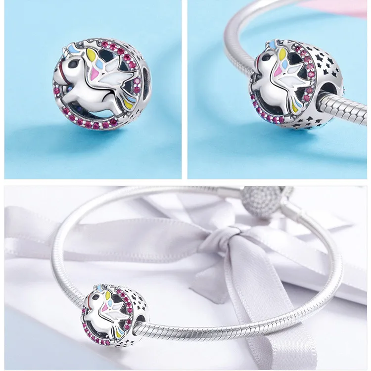 Colorful Unicorn Silver Beads Fit Bracelet 22 Colorful Unicorn Silver Beads Fit Bracelet -Unicorn Fashion