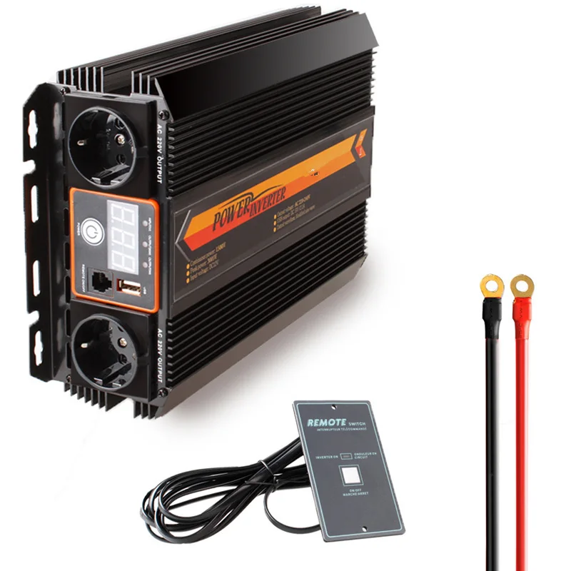 

Pure Sine Wave Solar Inverter 1500W Car Power Inverter Voltage Converter 12V DC to 220V AC High Converting Efficiency Inverter
