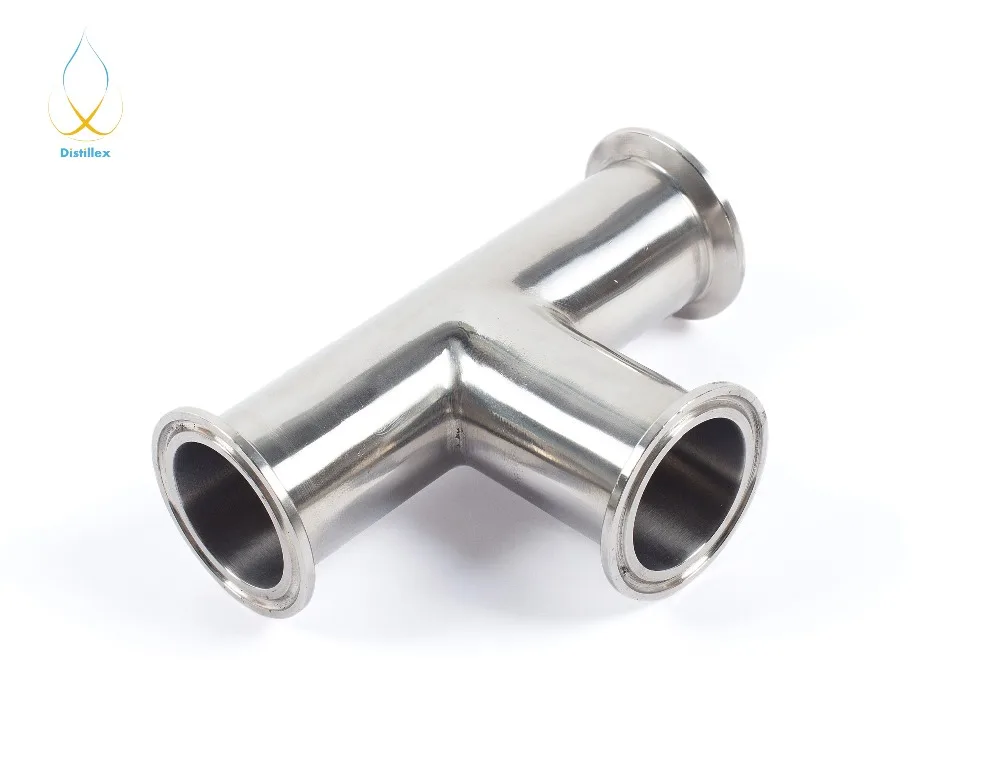 

2.5" 63mm Stainless Steel SS316 Sanitary 3 Way Tee Ferrule OD 77mm Fit 2.5" Tri Clamp