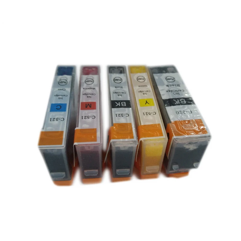 

vilaxh 5Pcs PGI-520 CLI-521 Ink Cartridge PGI 520 PGI520 For Canon PIXMA MP540 MP550 MP560 MP620 MP630 MP640 IP3600 IP4600