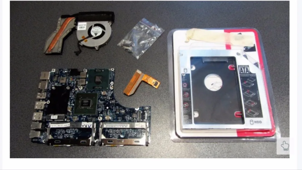 

A1181 motherboard with cooling system and sata cable caddy For Apple Macbook A1181 13 inch 2009 Year