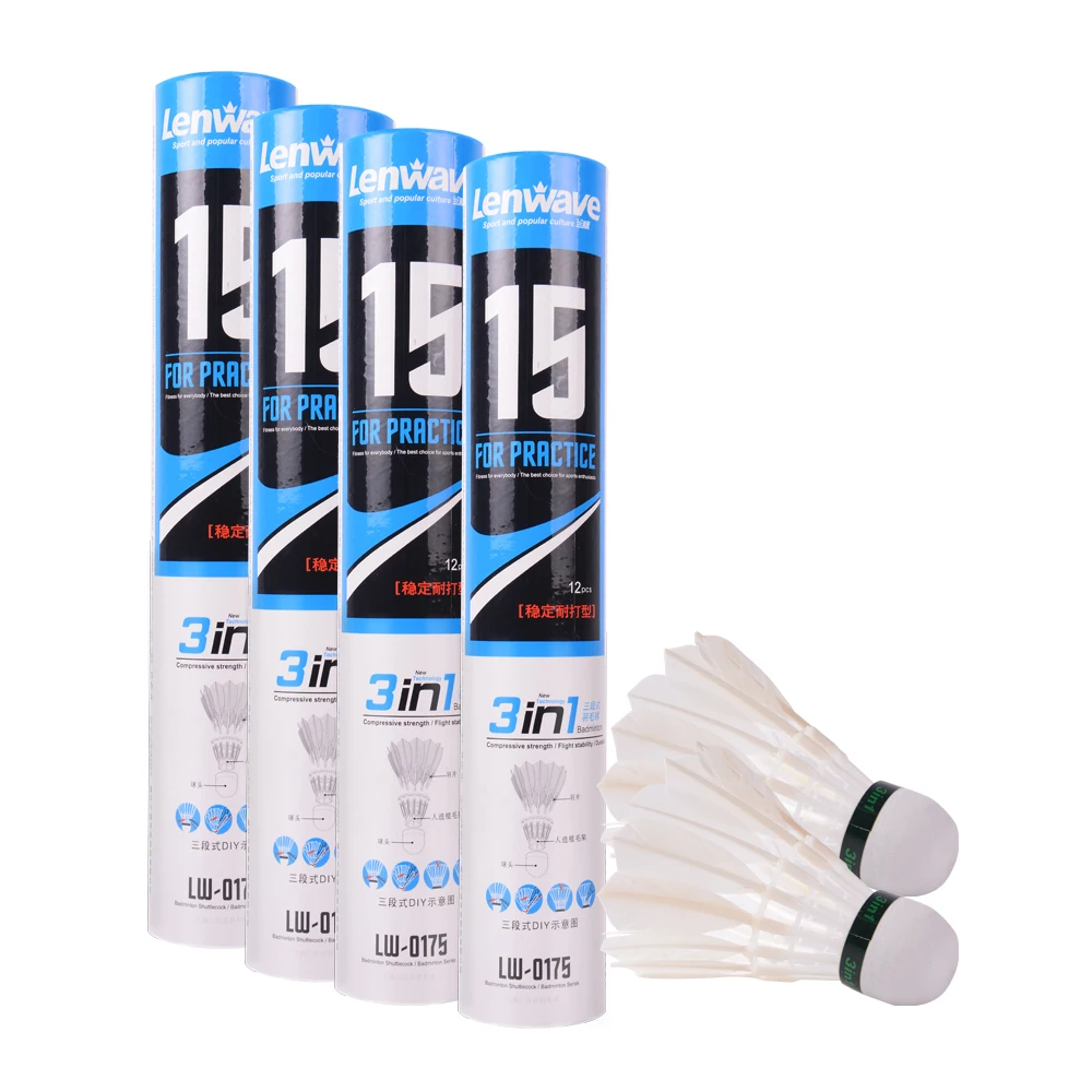 12pcs/lot 3in1 stable Badminton shuttlecock Feather best flying better