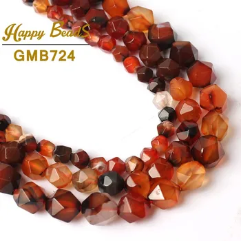 

Natural Faceted Coffee Brown Dragon Vein Agates Beads Loose Stone Bead For Making Jewelry 15"6/8/10 MM DIY Bracelet Necklace