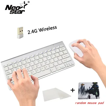 

Ultra Thin Wireless 2.4G Keyboard Mouse Mice Kit Combo For Macbook Mac Windows For Android TV Box Notebook Laptop PC Computer